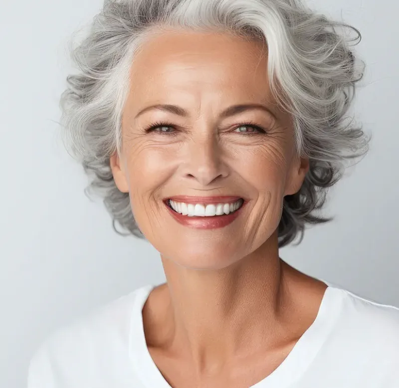 Patiente souriante illustrant les soins de dentisterie générale